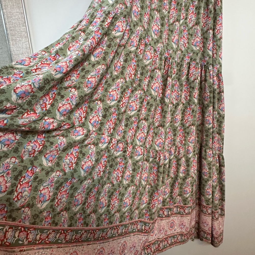 NATURAL LIFE Floral Green and Pink Dress